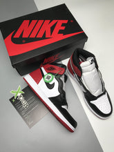 Load image into Gallery viewer, Jordan 1 Retro Leather and Satin Black Toe CD0461-016