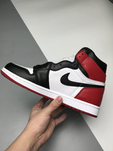 Load image into Gallery viewer, Jordan 1 Retro Leather and Satin Black Toe CD0461-016